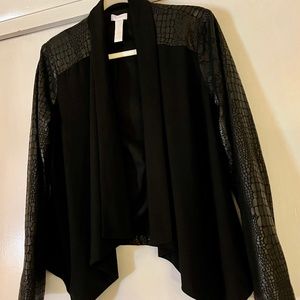 Chicos 1 LS Black Open Front Jacket